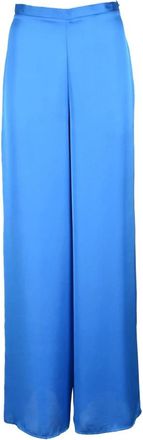 Simona Corsellini Polyester Broek - Dames - Wijde Broeken - Blauw - S - Polyester - Broeken