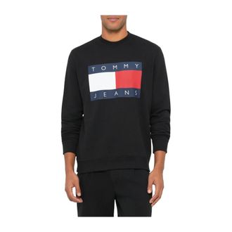 Tommy Hilfiger Hoodies & sweatvesten, Heren, Zwart, L, Katoen, Big Flag Logo Sweatshirt