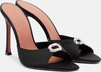Amina Muaddi Camelia embellished satin mules