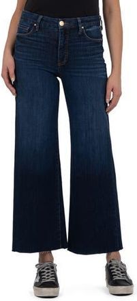 Kut from the Kloth Meg High Waist Raw Hem Wide Leg Jeans in Nutritious at Nordstrom Rack, Size 18 (Similar To 14W)