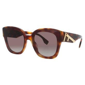 Fendi Ladies Brown Rectangular Sunglasses FE40098I53B