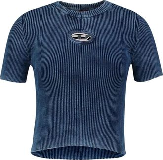 Diesel M-Anchor-A T-Shirt - Dames - T-shirts - Blauw - M - Katoen - Tops