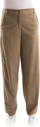 Marella Mllpoggio Broek - Dames - Straight fit broeken - Beige - S - Wol - Broeken