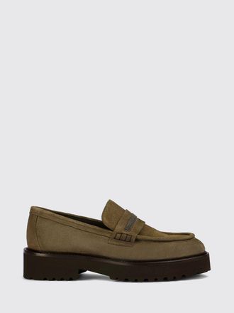 Doucal's Mocassino Penny in suede con suola dentellata