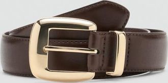 Mango Cintura fibbia quadrata cioccolato - Donna - XL - MANGO