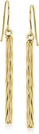 Ross-Simons 10kt Yellow Gold Twisted Linear Bar Drop Earrings