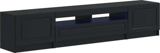 vidaXL Cabinet De Tv Led De 5 Piezas Negro Madera De Ingenier&iacute;a Vidaxl