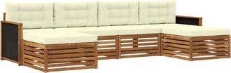 vidaXL Conjunto De Sof&aacute;s De Exterior 6 Uds. Madera De Acacia S&oacute;lida Vidaxl