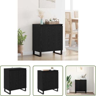vidaXL vidaXL Credenza in legno multistrato - Credenza Rovere Nero 60 x 35 x 70 cm Legno multistrato