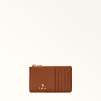 Furla Camelia Porta Carte Di Credito M Cognac H Marrone Pelle Stampata Donna