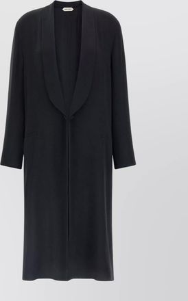 Alberta Ferretti longline shawl collar silk coat