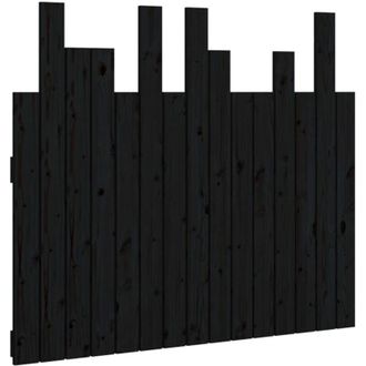 vidaXL Wall Headboard Black 95.5x3x80 cm Solid Wood Pine Vidaxl