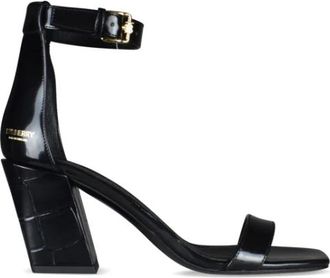 Burberry Leren Sandalen - Dames - Sandalen met hakken - Zwart - 37 EU - Leer - Schoenen