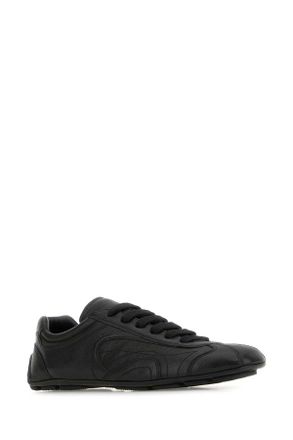 Prada Womens Black Nappa Leather Montecarlo Re-Edition 2005 Sneakers Nero