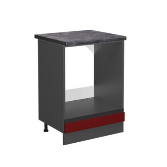 Vicco Armario Para Horno Empotrado R-line, Rojo, 60 Cm, Et Antracita