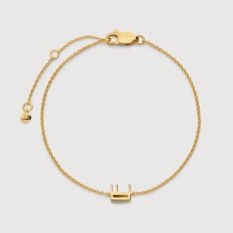 Monica Vinader Gold Initial E Chain Bracelet