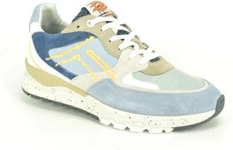 Floris Van Bommel Jeans Blauw +Fluo Runner N. - Heren - Sneakers - Veelkleurig - 42 EU - Schoenen