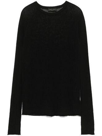 Roberto Collina crew-neck sweater - women - Merino - M - Black