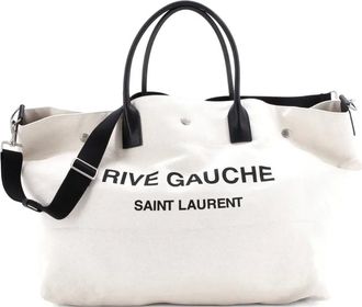 Saint Laurent Rive Gauche Shopper Canvas Maxi tote bag - Beige