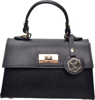 Luisa Vannini Zwart Rundleer Tas