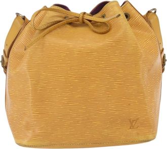 Louis Vuitton Petit Noe Monogram Canvas Yellow Leather Handbag (Pre-Owned)