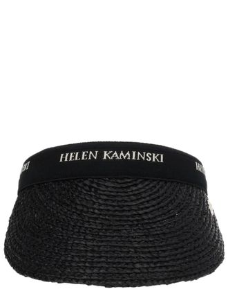 Helen Kaminski Black Logo Textured Open Crown Hat