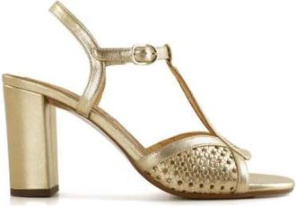 Chie Mihara Gouden leren sandalen met gespsluiting - Dames - Sandalen met hakken - Geel - 36 EU - Leer - Schoenen