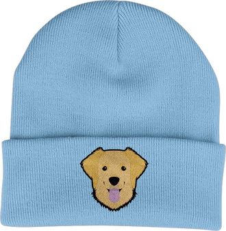 Bang Tidy Clothing Golden Retriever Beanie Hat - Dog Lovers Gifts for Women - Winter Hats for Women - Knitted Wooly Ladies Hats - Dog Walking Accessories - Embroidered G