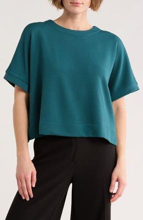 Adrianna Papell Ottoman Rib Button Back Top in Ocean Tide at Nordstrom Rack, Size X-Large