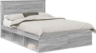 vidaXL Struttura Del Letto Grigio Sonoma 150 X 200 Cm Pino Massello Vidaxl
