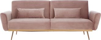 Premier Housewares Hatton Pink Velvet Sofa Bed