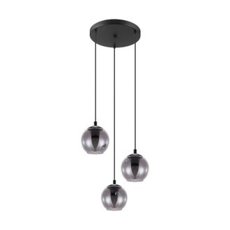 Loops Pendant Light Colour Black Shade Black Transparent Glass Vaporized E27 3x40W
