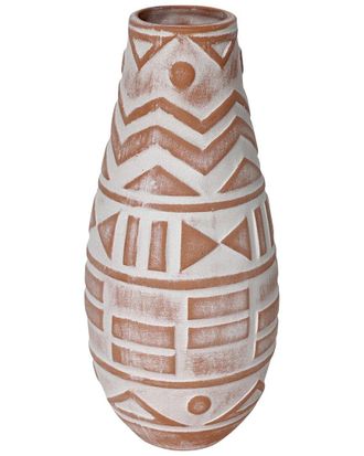 TOV Furniture Earthenware Aztec Teardrop Flower Vase