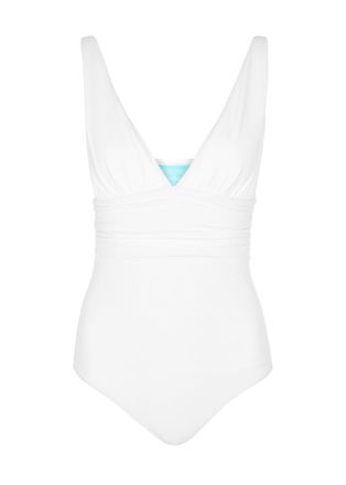 Melissa Odabash Panarea Plunge Swimsuit - White - 44 (UK 12 / M)