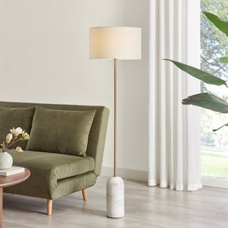 Furniturebox Joceline White Marble Standing Floor Lamp