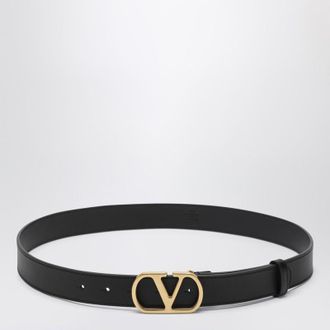 Valentino Black 3 cm Vlogo Signature leather belt
