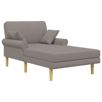 vidaXL Chaise Longue Gris Topo Tela Vidaxl