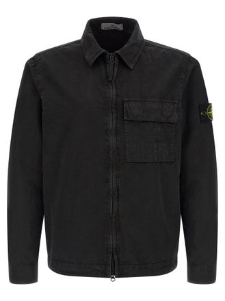 Stone Island Black Garment-dyed Overshirt