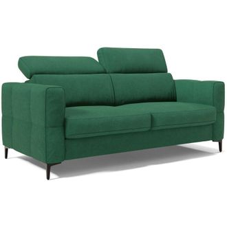Divani.Store Gardenia Divano letto materasso alto 18 cm con poggiatesta reclinabili e rivestimento impermeabile T02 218 cm (mat. 160x197) verde