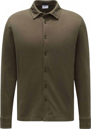 04651/ Mens Pique Long Sleeve Tee In Olive