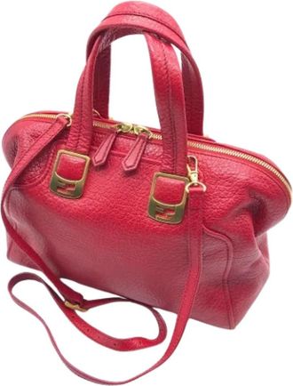 Fendi Pre-owned Leather fendi-bags - Dames - Vintage Handtas - Rood - ONE Size - Vintage