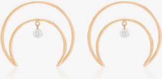Persée 18K Yellow Gold Crescent Moon Diamond Earrings - Womens - Diamond/18kt Yellow Gold