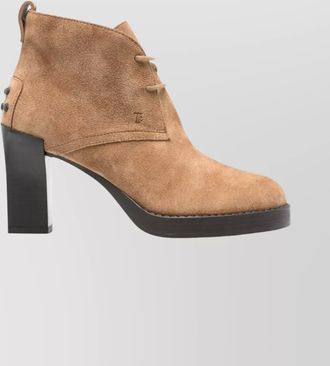 Tod's suede ankle boots block heel