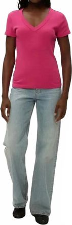 Michael Stars Nikki Vneck Top In Fuscia