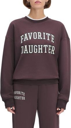 Favorite Daughter Collegiate Cotton Blend Sweatshirt in Burgundy/Gardenia at Nordstrom, Size Xx-Large