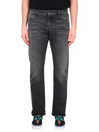 Marcelo Burlon Cross-Logo Cotton Jeans - Black