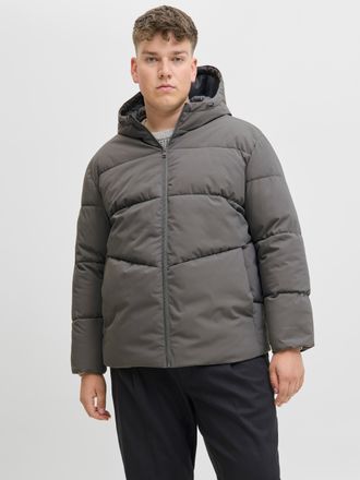 Jack & Jones Plus Size Steppjacke JJGLOBAL PUFFER JACKET PLS, Herren, Gr. 4XL, castlerock, Web, Obermaterial: 100% Polyester, JACK & JONES PLUSSIZE, unifarben, regular fit n