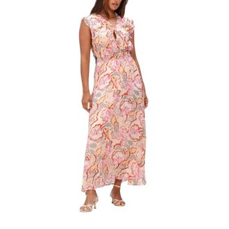 Suncoo Kleedjes, Dames, Veelkleurig, S, Linnen, Cali Maxi Jurk