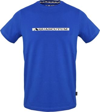 Aquascutum Heren-T-shirt met ruitjespatroon (Sky)