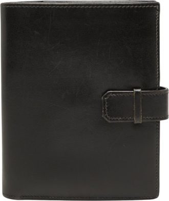 Herm&egrave;s Black Leather Wallet (Bi-Fold) (Pre-Owned)